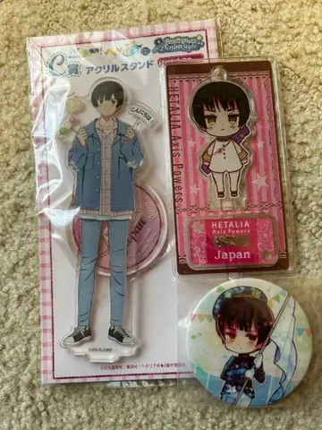 헤타리아 일본 3세트 아크릴 스탠드 캔뱃지