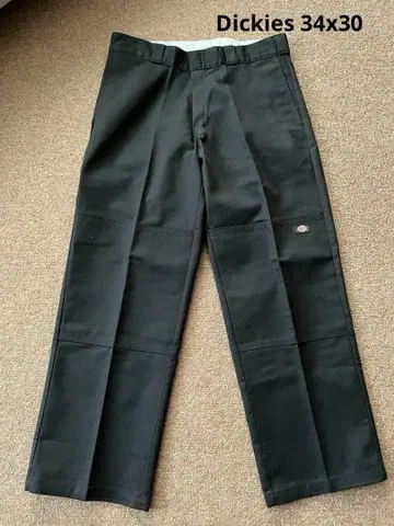 [ 미사용 ] Dickies 더블니 블랙 LooseFit 34 x 30