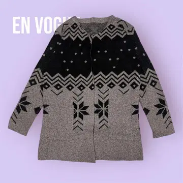 en Vogue 기하학 패턴 긴팔 가디건 M~L 사이즈 S-1383