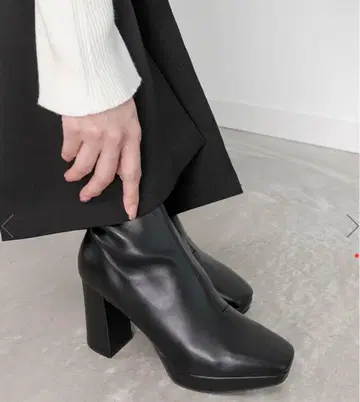 RANDA 스트레치 청키힐 숏부츠 M