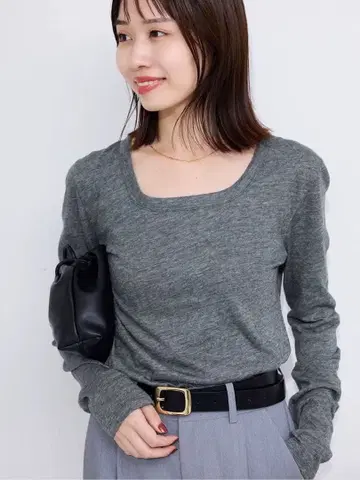 미사용 새상품 SLOBE IENA TC 슬라브 와이드 넥 롱 TEE