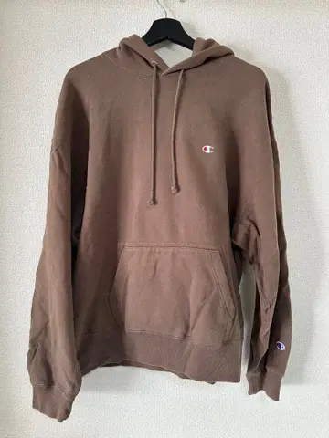 Champion 챔피온 후드 맨투맨 오버 사이즈 브라운 브라운