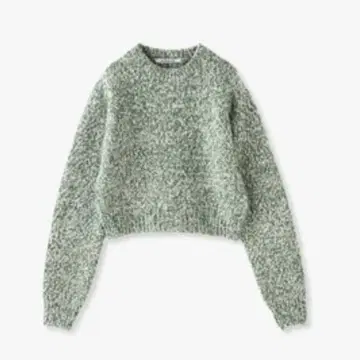 AUTRALEE 그린 계열 크롭 니트 스웨터