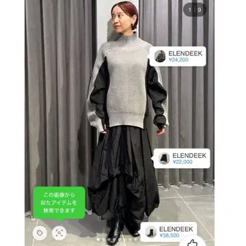 ELENDEEK 마테리얼 도킹 니트 정가 24,200엔