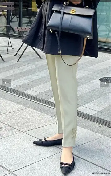 Fitmore 핏모어 밑단 리본 스트레이트 팬츠 S 사이즈