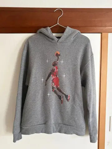 조던 후드티 - 그레이 자수 구제 의류