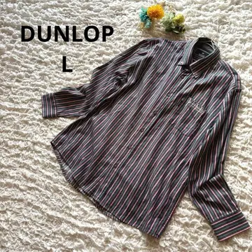 던롭 모터스 스트라이프 셔츠 버튼 다운 남성용 L