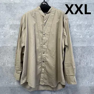베이지 밴드 카라 셔츠 긴팔 XXL