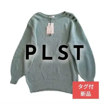 [택 포함 새상품] PLST 민트 그린 코튼 100% 리브 스웨터 M