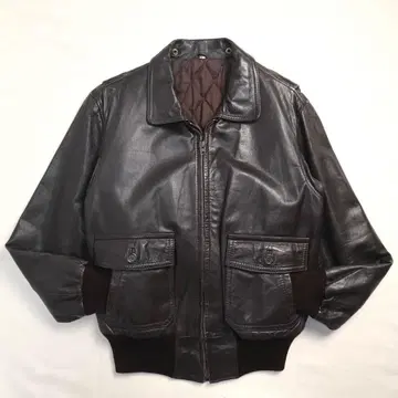 빈티지 80s 90s A2 쇼트 레더 플라이트 자켓 천연 가죽