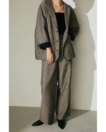 스타일 믹서기 트위드 팬츠