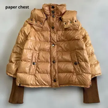 paper chest 카멜 다운 자켓 버튼 포함