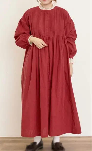 samansamos2 면린넨 데님 핀턱 원피스 새상품