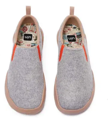 UIN 슬립온 남녀 공용 24cm 디자인 멋진 그레이 신발