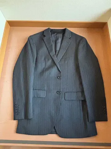 TAKEO KIKUCHI 비즈니스 정장 다크 그레이 스트라이프