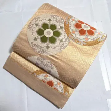 A 기모노 편안함 화문 무늬 금은사 육통 순수 실크 포멀한 후쿠로 오비