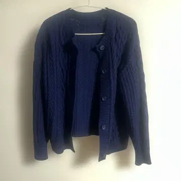 niko and 네이비 케이블 니트 가디건 M 사이즈
