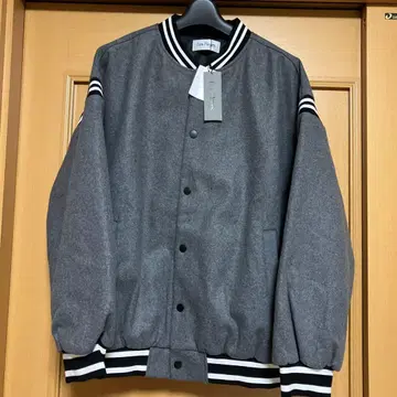 지나시스 라인 바시티 자켓 그레이