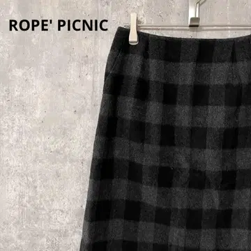 ROPE' PICNIC 체크 타이트 스커트 깔끔 고급 울 혼방