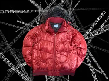 y2k 퍼 다운 자켓 짧은 기장 헤이세이 시크 스타일 광택 그런지