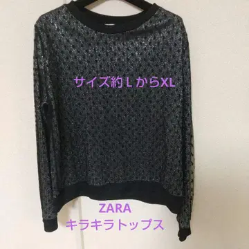 ZARA 도트 반짝이 상의 사이즈 약 L~XL