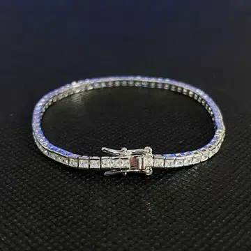 큐빅 지르코니아 silver925 테니스 팔찌 스퀘어 컷