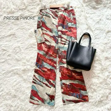 PRESSE PINORE 플레어 팬츠 벨보텀 스트레치 올 패턴 XL