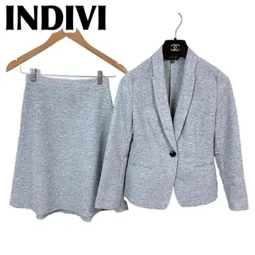 [ 새상품급 ] INDIVI 셋업 스커트 수트 라이트 그레이 5