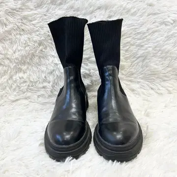 ZARA 사이드 고어 부츠 39 블랙 25cm