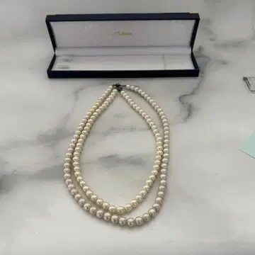 Marusho 진주 이중 펄 목걸이 더블 marusho 총 2개