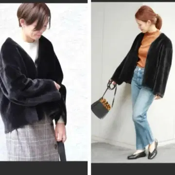 블랙 플리스 노카라 자켓