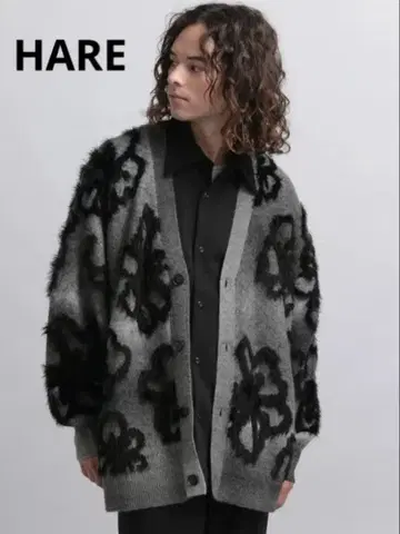 HARE 이소자이하이쇼쿠 플라워 가디건 [ S ] 오버 사이즈