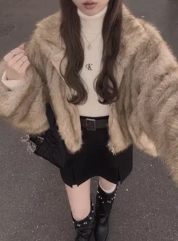 숏 기장 퍼 자켓[dpk409]