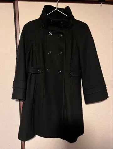 ZARA BASIC 울 블랙 피코트 더블 브레스트