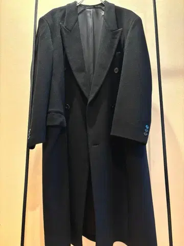 USED 롱 코트 블랙 캐시미어