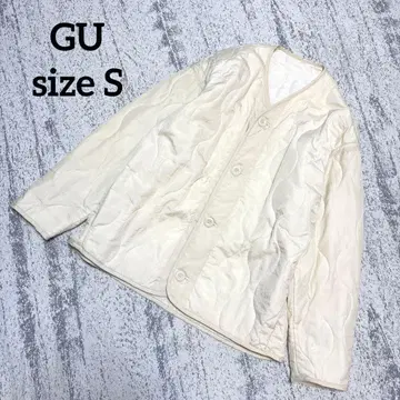 [ GU ] 자켓 퀼팅 블루종 S 아이보리 남녀 337988