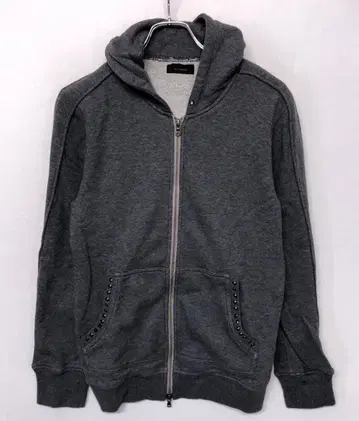 인디 시리즈 구제 의류 스터드 라인 포켓 멜란지 맨투맨 후드티