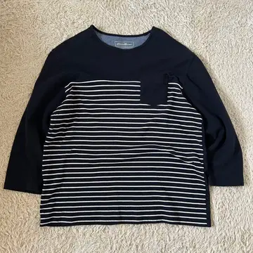 에디 바우어 긴팔 셔츠 롱 T 보더 쿨 넥 포켓 7부 소매