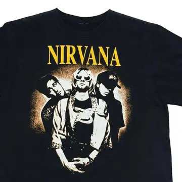 레어 90's NIRVANA 멤버 초상 양면 티셔츠