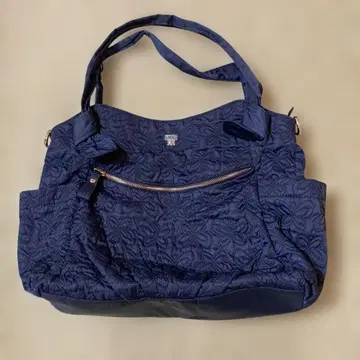 Anna Sui 자수 장식 네이비 토트백
