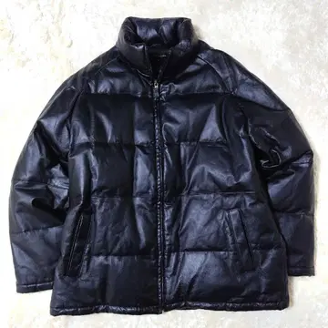 새상품급 퍼스트 다운 가죽 다운 4L 천연 가죽 블랙 남성용 두툼함