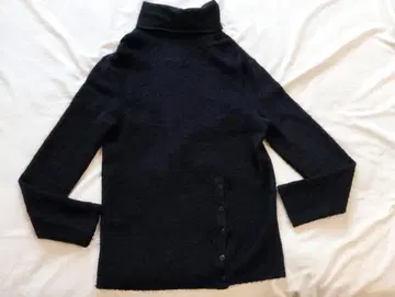 모헤어 혼방 니트 풀오버 스웨터 터틀넥 46 블랙