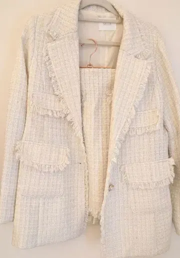 MIIA 셋업 트위드 화이트 화이트