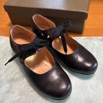 요시노야 블랙 가죽 로퍼 오르간 슈즈