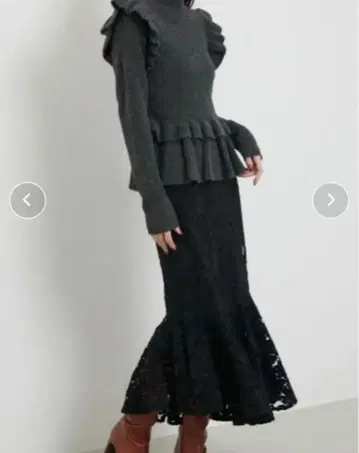 [ rienda ] 새상품/미사용/레이스 머메이드 스커트