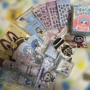 라부부 LABUBU 모자 꽁지 드롭 씰 캐릭터 굿즈 세트
