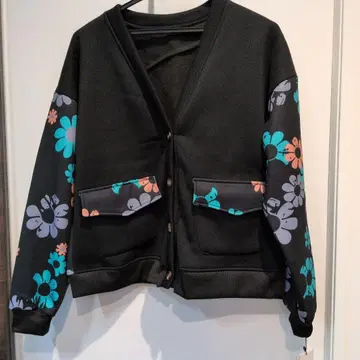 178 꽃무늬 디자인 긴팔 가디건 154~162cm 대응 [ 속기모 ]