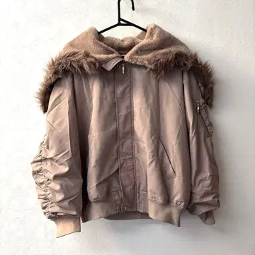 N2B y2k 00s archive 플라이트 자켓 핑크 베이지 S