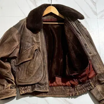 80s/빅 M UMANO G-1 가죽 자켓 양가죽 라이너 퍼