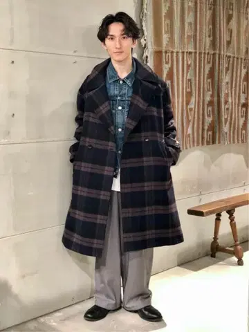 JOURNAL STANDARD 체크 롱 코트